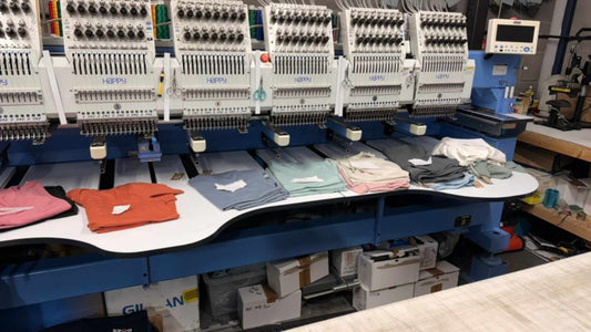 t-shirts ready to be printed in printing shop 