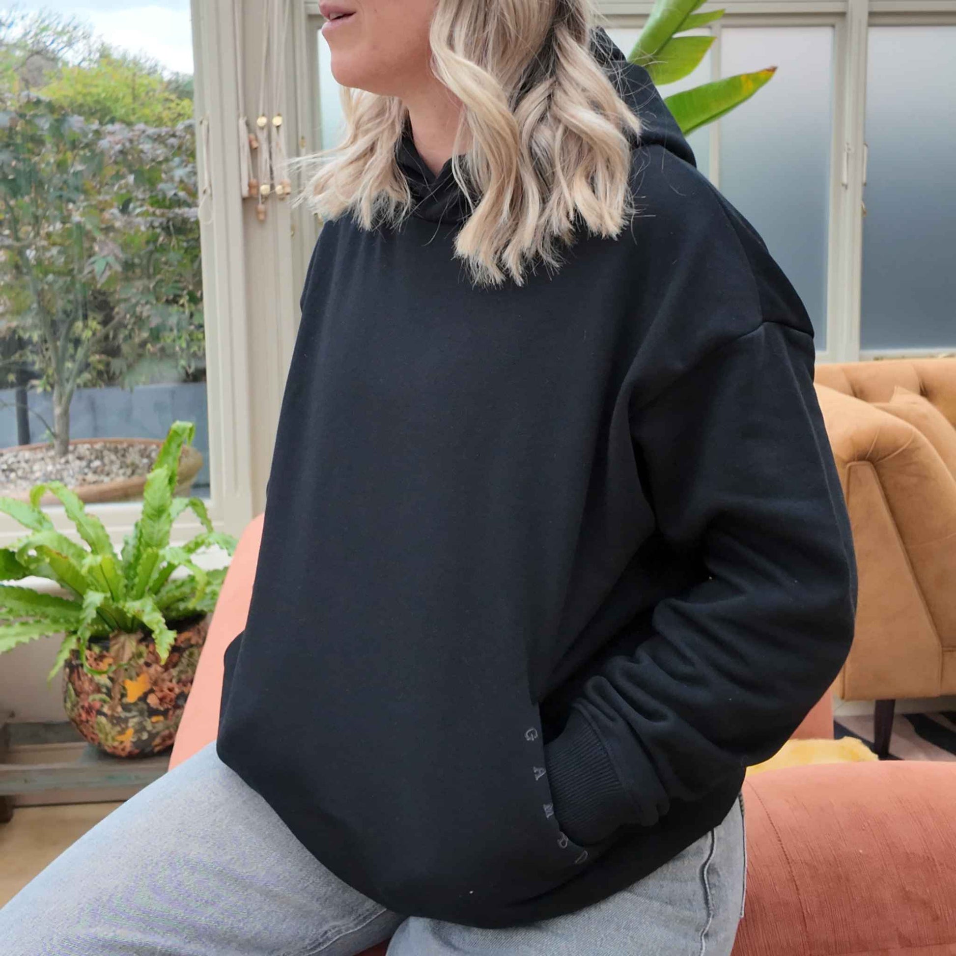 Fitted Hood in Black, worn – Gambol Archive