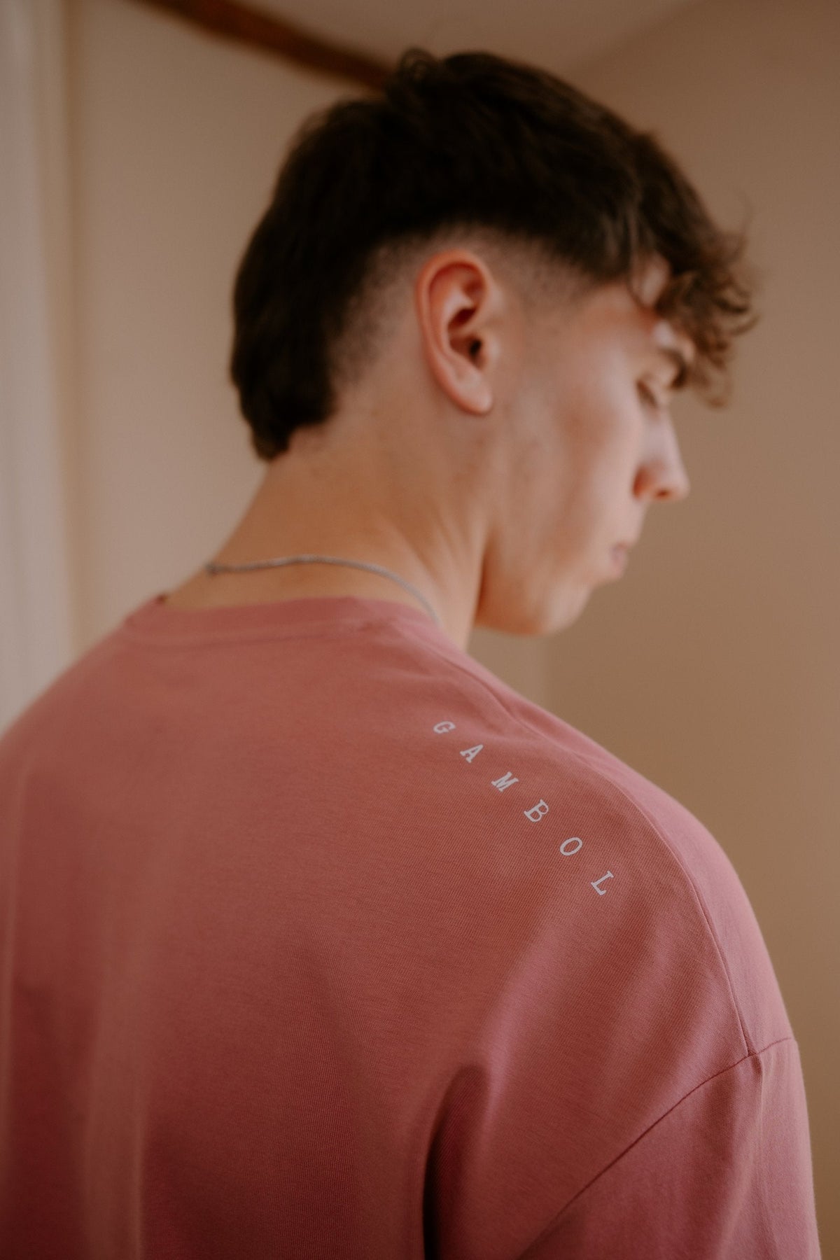 Oversized Tee in Antique Rose, back – Gambol Archive