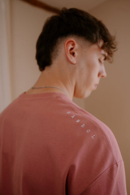 Oversized Tee in Antique Rose, back – Gambol Archive