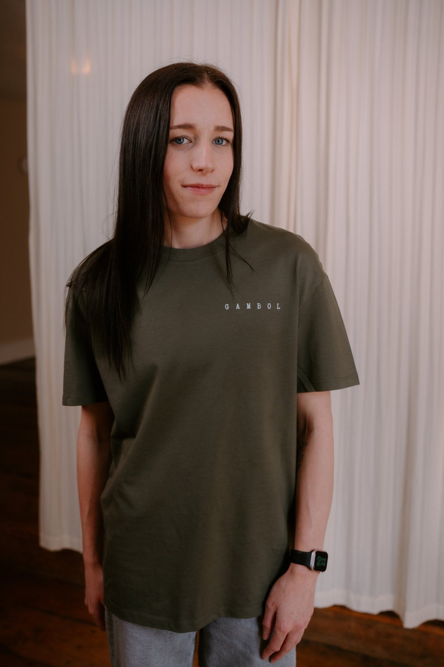 Oversized Tee in Khaki – Gambol Archive