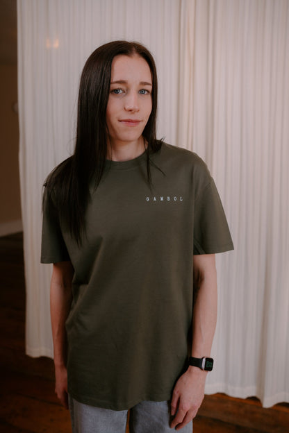 Oversized Tee in Khaki – Gambol Archive