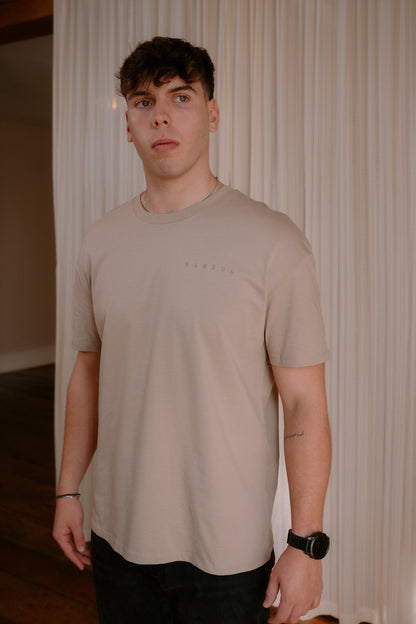 Oversized Tee in Sand – Gambol Archive