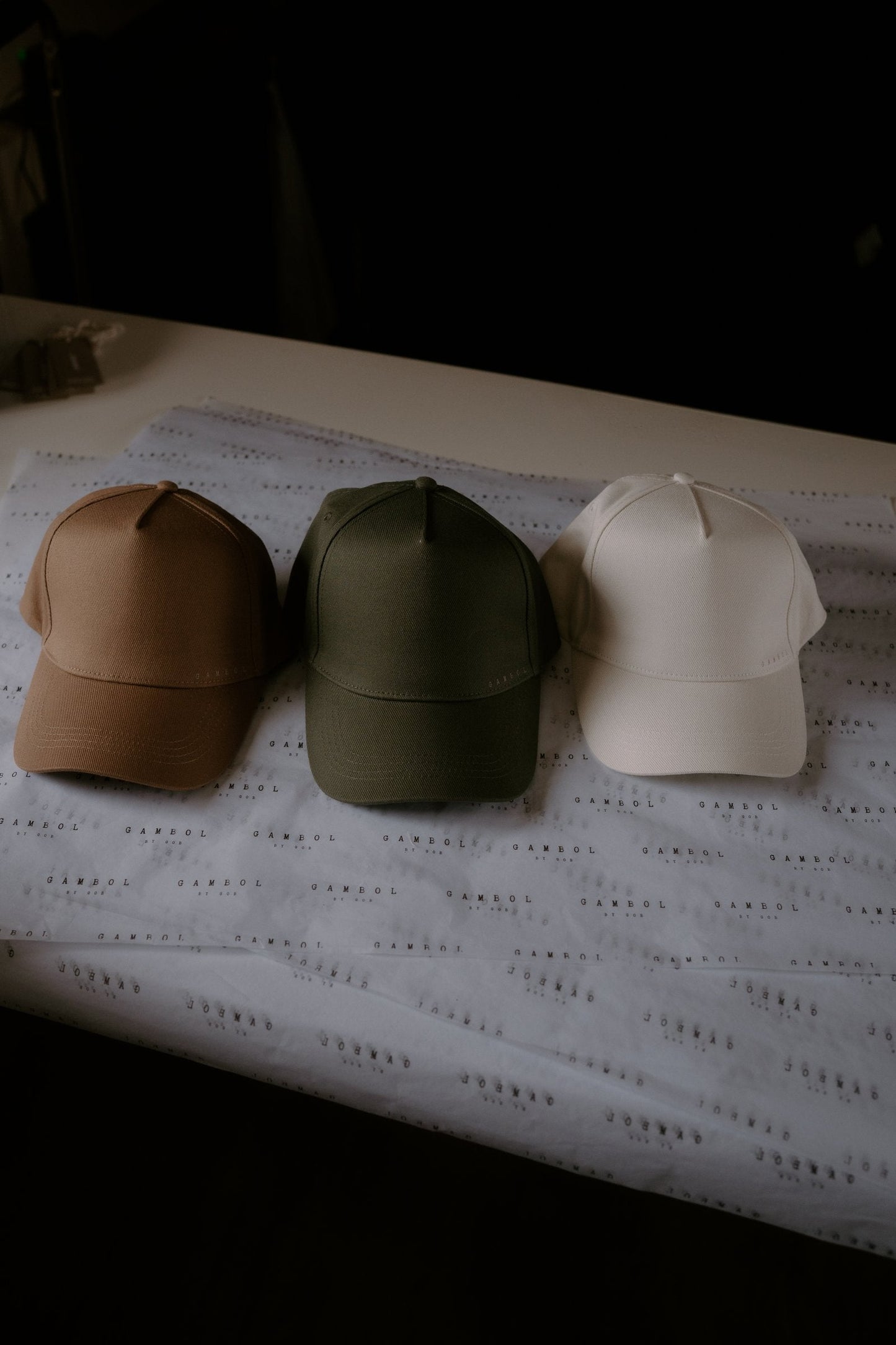 The Pace Cap in Dark Camel, Khaki and Ivory