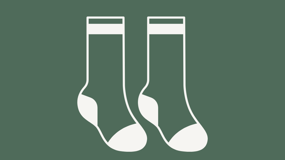 Illustration of two socks labeled 'Invisible Socks' on a green background